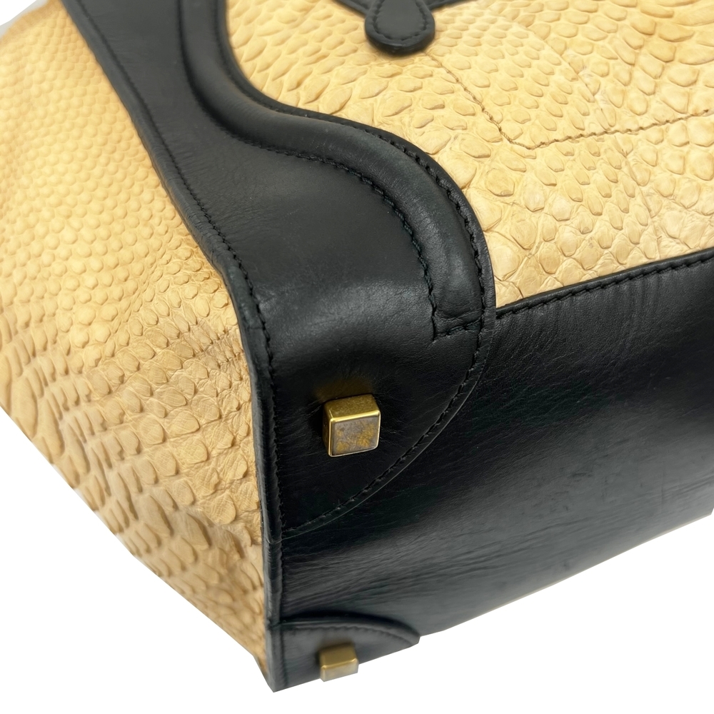 Celine Luggage Mini Shopper Python Leather Black … - image 6